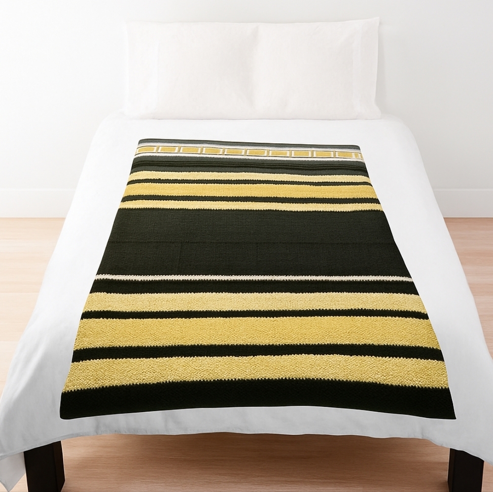 Handmade Upcycled Crochet Blanket  Bee-Inspired Handmade Cozy Throw Home Decor